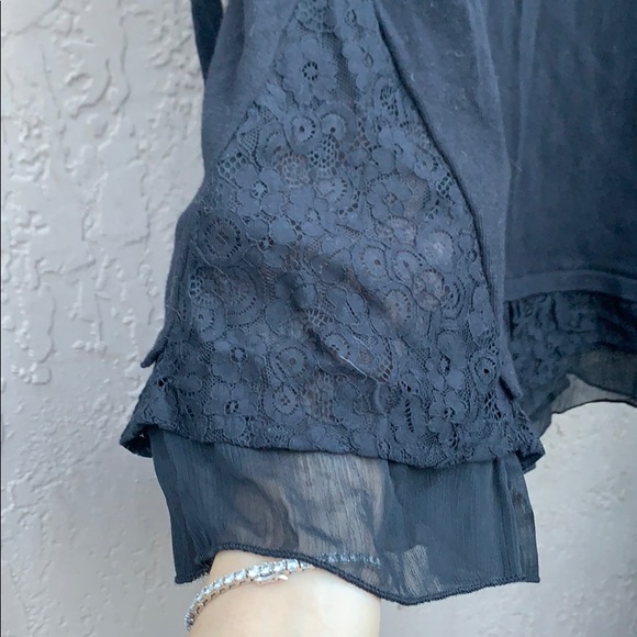 Style & Co Lace Trim Scoop Neck Sweater Black Lg - Picture 6 of 7